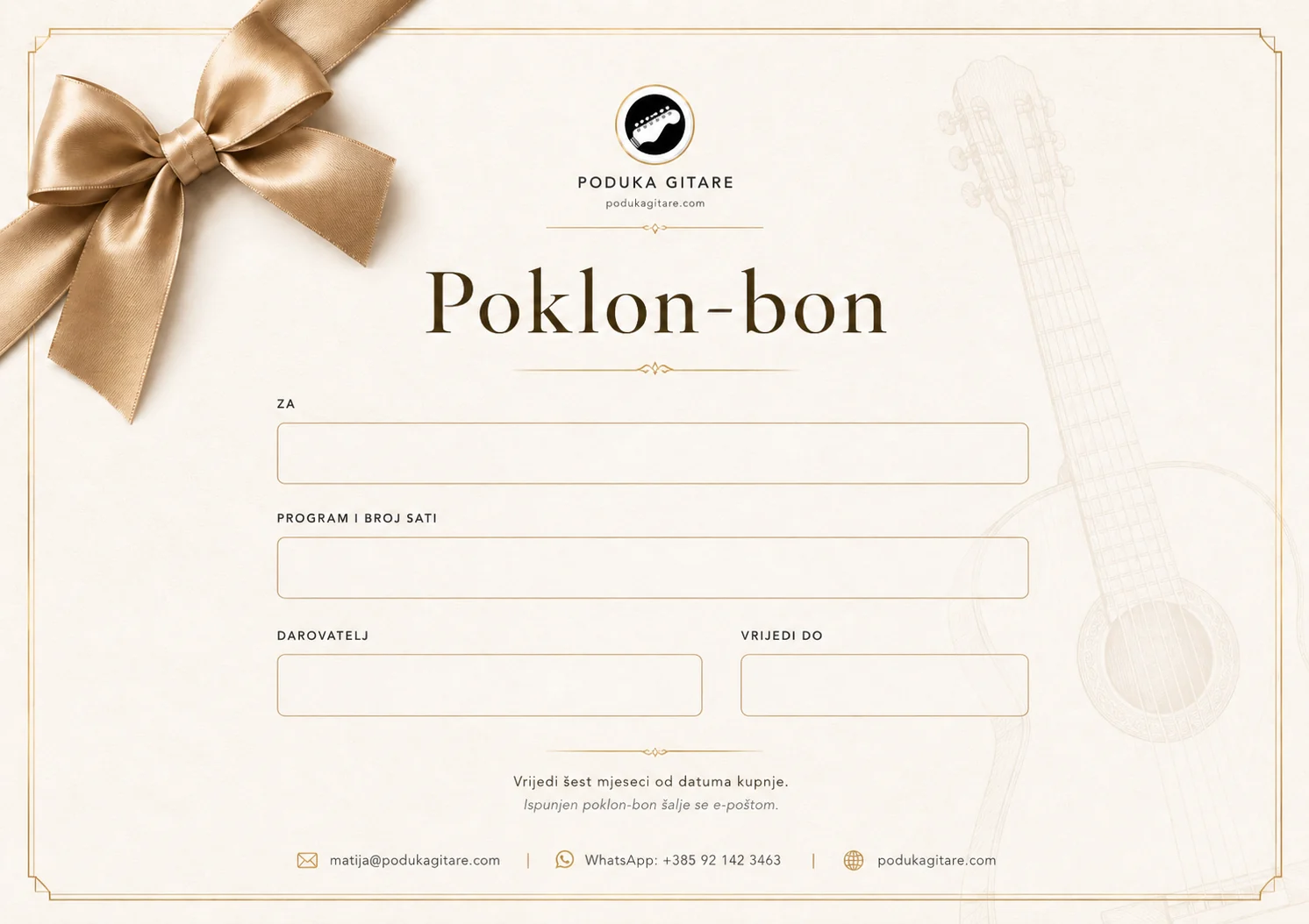 Poklon-bon Poduka Gitare